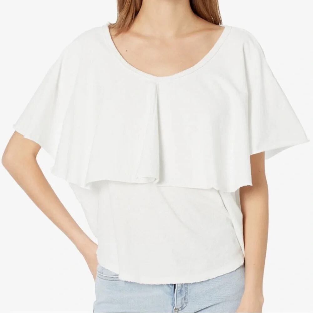Free People Girl Talk linen/cotton blend oversized top, size Medium